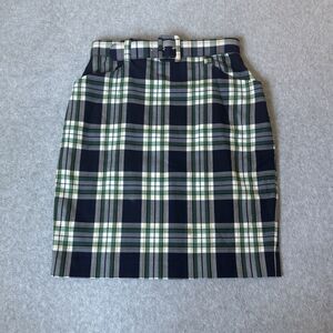 VTG The Limited Pencil Midi Skirt Blue Plaid Small High Waist Made In Italy